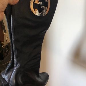 Gucci boots by Tom Ford with prominent monogram.